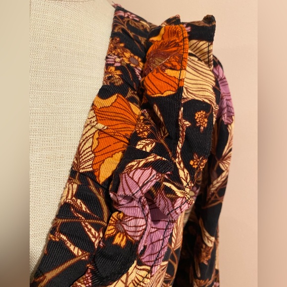 Anthropologie Pilcro Brand Corduroy Floral Dress, Size Medium - Picture 4 of 8